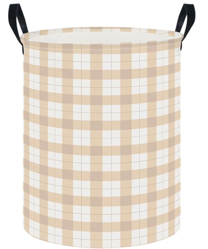 CLOCOR Large Laundry Basket,Waterproof Nursery Hamper,Collapsible Fabric Storage Container,Room Decor,Gift Basket（Yellow Grid - color: Yellow Grid
