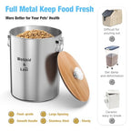 25 Lbs Large Stainless Steel Dog Food Storage Container with Lids Airtight to Keep Food Fresh, Metal Pet Food Bin Claw Handle Easy Clean & Use for Big Dog Multiple Pet, Long-Lasting Cat Food Storage
