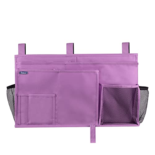 Surblue Caddy Hanging Organizer Bedside Storage Bag for Bunk and Hospital Beds, Purple, L - color: Purple, size: Large