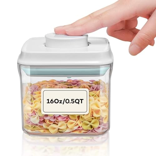 Bop Top Airtight Food Storage Containers with Lid 2 Cups / 16 oz | Kitchen Canister Sets | Air Tight Pantry Container | Pop Top Dry Food Storage Containers for Snacks, Sugar, Flour, Baking, Pasta - color: 16 oz