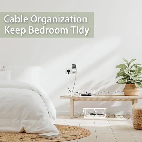 2PC Cable Management Box with Lock,Acrylic,Cable Organizer Box & Power Strip Cover, Wire Organizer for Surge Protector Power Strip,TV Computer,Cable Wires of Home,Office,Child and Pet Proof