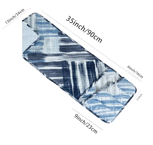 Brilliant Sunshine Blue Grey Stripes Patchwork Couch Armrest 5 Pockets Organizer, Slip Resistant Recliner Armchair Caddy, Washable Remote Controls Holder, Storage for Magazine, Tablet, iPad, Blue Grey - color: Blue Grey
