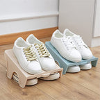 ASkinds 6 Pack Shoe Stacker Slots Space Saver, Double Layer Stack Shoe Racks, Increase Space by 200% Shoe Stackers for Home Closet Organization(Apricot)