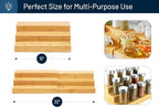 RoyalHouse Bamboo Expandable Spice Rack Organizer, 3-Tier Adjustable Kitchen Cabinet, Countertop Display Shelf, Space Organizer for Kitchen and Bathroom (Pack of 2) - color: Bamboo Spice Rack Pack of 2