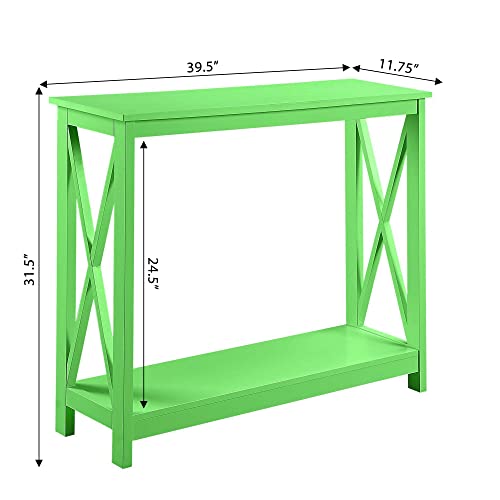 Convenience Concepts Oxford Console Table 39.5" - Sofa Table with Storage Shelf, Transitional Entryway Hall Table for Living Room and Bedroom, Display Foyer Table, Lime Green - color: Lime