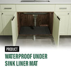 GRAND ORANGE Waterproof Under Sink Liner Mat for Kitchen Bathroom -28” x 19" -Durable, Flexible Tray – Home undersink Organizer Must Haves Black