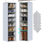 Ofiray-home Hanging Shoe Organizer for Closet, 8 Tier Closet Shoe Organizer with Adjustable Shelves for Boots, Heavy Duty Hanging Closet Organizer, Shoe Storage Organizer for Closet Rod