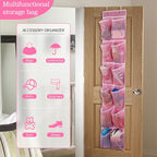 GOMAJI Over the Door 12 Pocket Hanging Shoe Organizer, Pink - color: Pink