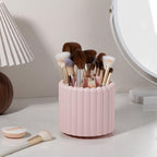 Anyoifax 360° Rotating Pen Holder 7 Slots Desk Organizer Removable Pencil Cup Plastic Art Supplies and Accessories Desktop Storage Box Caddy for Office, School, Home (Pink) - style: Stripe Pink
