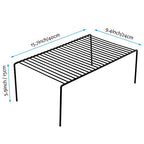 iPEGTOP Set of 6 Large (15.7 x 9.4 Inch) Kitchen Cupboard Organiser, Freezer Cabinet Storage Metal Shelf Wire Rack, Rustproof Steel Shelves for Fridge Pantries Countertops Utensils, Black - color: Black