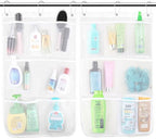 Mesh Shower Caddy Hanging, 7 Pockets Hanging Bathroom Organizer with Quick Dry Mesh, Portable, Can Store Soap, Loofah Shampoo and Cruise Ship Essentials, 17 Inch by 26 Inch, White, 2 Pack