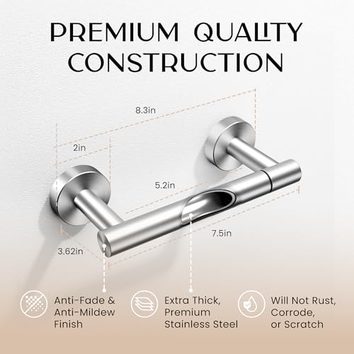 Day Moon™ - Toilet Paper Holder - Modern Roll Holder for Bathroom - 1 Pack - Wall Mount - Classic, Brushed Nickel - color: Brushed Nickel, size: Classic 1 Pack