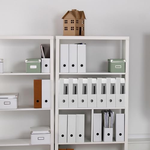 Geyee 12 Pack Magazine File Holder Plastic Desk Organizer Magazine Holder Storage Heavy Duty File Boxes for Home Storage and Office Organization(White) - color: White