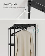 SONGMICS Portable Closet, Freestanding Closet Organizer, Clothes Rack with Shelves, Hanging Rods, Storage Organizer, for Cloakroom, Bedroom, 48.8 x 16.9 x 71.7 Inches, Black URYG026B02 - size: 48.8"L x 16.9"W x 71.7"H