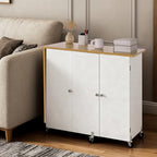 VEVOR Folding Sewing Table, Multipurpose Sewing Machine Table with Cabinet, Charging Station, Compact Design, Wheels, Wooden Pegs, Storage Trays and Shelf, Craft Station and Side Desk for Home - size: Natural White w/ Cabinet