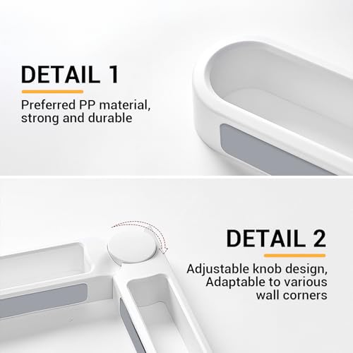 Multi-Functional Wall Mounted Storage Rack Foldable Shoe Holder for Bathroom and Entryway Space Saving Organizer(White) - color: White, size: 53X5.5