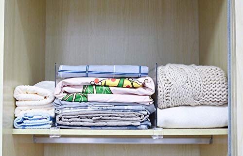 CY craft Acrylic Shelf Dividers for Closets,Wood Shelf Dividers, 4 PCS Clear Shelf Separators,Perfect for Clothes Organizer and Bedroom Kitchen Cabinets Shelf Storage and Organization - color: Clear 4 Pcs