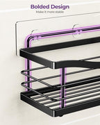 ODesign Shower Caddy 3 Pack-Shower Organizer Shelves Rack Rustproof SUS304 Stainless Steel for Bathroom Storage&Kitchen-No Drilling Adhesive Shower Caddy Shelf with 4 Hooks Suction Cup-Black - color: Black