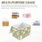 Woodland Animal Storage Box with Lid and Handles Large Collapsible Fabric Storage Basket Closet Organizer Bin Woodland Animal Basket for Nursery Bedroom Office
