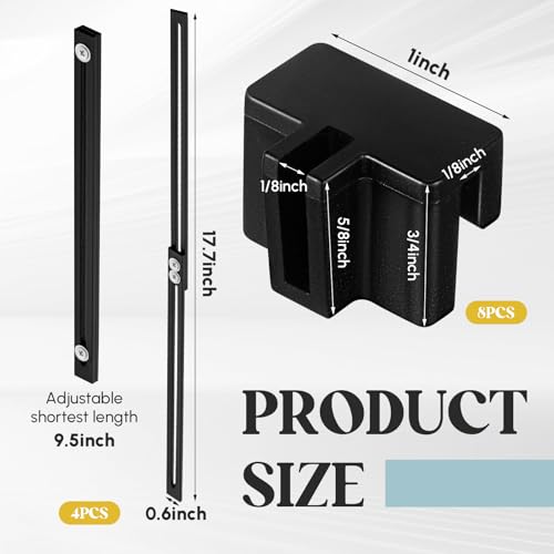 12 Pcs Metal Adjustable File Cabinet Rails Set Include 8 Hanging File Rail Clips 4 Cabinet Dividers Bars Suitable for Cabinets with Drawer Thickness Less Than 1/8 Inch(Black,10-18 Inch) - color: Black, size: 10-18inch