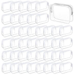 Tergy 50 Packs Clear Cosmetics Bags for Women Men Waterproof Toiletry Bags PVC Makeup Bags Organizer Case with Zipper for Travel Bathroom (50 White) - color: 50 White