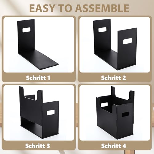 2 Pcs Portable Desktop File, Side Handles, Filing Organizer, Hanging File Folders, Letter Size for Schools Office Home (Black) - color: Black