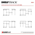 ClosetMaid ShelfTrack Wire Closet Organizer System, Adjustable from 5 to 8 Ft., With Shelves, Clothes Rods, Hardware, Durable Steel, Satin Chrome - color: Satin Chrome, size: 5 to 8 ft