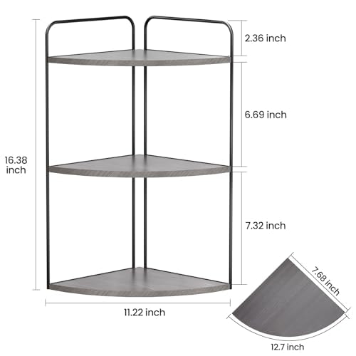Forest Angle Bathroom Counter Organizer,Countertop Organizer,Vanity Organizers,Bathroom Storage,Bathroom Sink Caddy,Counter Shelf,Corner Counter,Corner Shelves(Black-Grey) - color: Black-grey 3 Tier