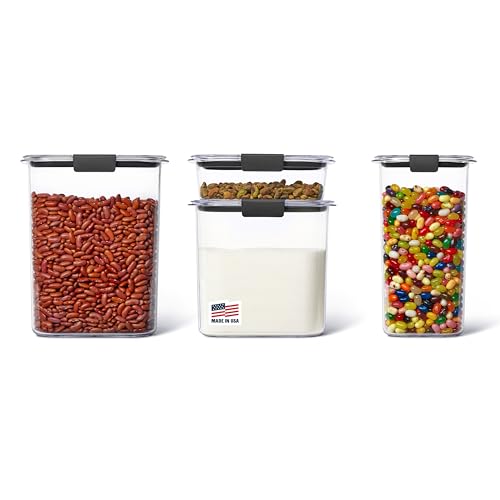 Rubbermaid Brilliance Pantry Food Storage Container Set, BPA-Free, Airtight & Leak-Proof, Clear, 8-Piece, Dishwasher Safe - size: Set of 4 Assorted Containers (8-Piece)