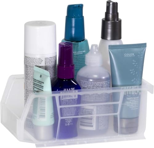 Akro-Mils 30220 AkroBins Plastic Storage Bins, Space-Saving Stackable Bins for Garage, Pantry, Craft Organization, 7" x 4" x 3", Clear, 24-Pack - color: Clear