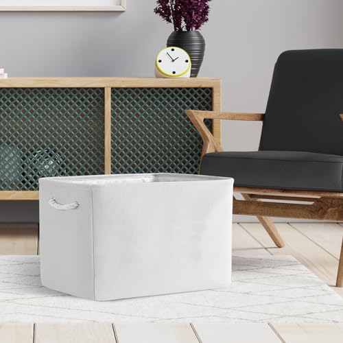 TheWarmHome Organization and Storage Basket for Shelves - Extra Jumbo 3 Pack 20.5x15.8x13.8 inch Cube Storage Bins for Toy Closet Box Home Organizer Gift (White) - color: White Color, size: 3PCS/Extra Jumbo - 20.5Lx15.7Wx13.8H