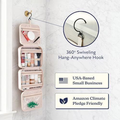 VANDEL Waterproof Hanging Toiletry Bag [TSA-Approved] Hanging Makeup Organizer Bag, Cosmetic Travel Bags for Women, Makeup Case Toiletries Organizer Hygiene Bathroom Shower Caddy - Sand - color: Sand