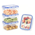 KIGI Small Food Storage Containers, Rectangle, 4-Sided Locking Airtight Lids, BPA-Free Plastic, Leak-Proof for Lunch, Meal Prep, Snack & Portion Control, 17 oz / 2.1 Cup, 8 Piece Set - size: 2.1 cup (8-Piece)