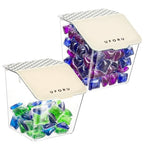 Rainmae 2 Pack Laundry Pods Container with Lids Wall-Mounted Dishwasher Pods Holder for Powder Dryer Balls and Scent Booster Beads Space Saving Plastic Storage Container for Laundry Room Organization