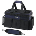 SCAVATA Wearable Cleaning Caddy Bag, Cleaning Caddy Supplies Organizer with Handle & Shoulder Straps for Housekeepers, Under Sink & Car Cleaning Tool Organizers with 4 Foldable Divider Navy (DarkBlue) - color: DarkBlue