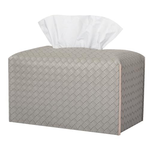 Tissue Box Cover PU Leather Tissue Holder Square Facial Tissue Case Facial Paper Organizer Dispenser for Bathroom, Vanity Countertop, Tabletop, Car, Rectangle, Evergreen - color: Evergreen, size: Rectangle