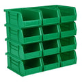 Hudson Exchange 7-1/2" x 4" x 3" (12 Pack) Plastic Stackable Storage Bin and Hanging Container, Green - color: Green, size: 12 Pack