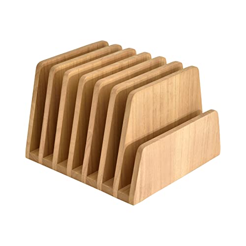 KIRIGEN Desktop File Document Holder Stand 7 Slots Mail Paper Organizer Desk Sorter Holder for File Document Organizer Stand for Home Office Natural (7KWJJ-NA) - color: Natural, size: 7 Slots