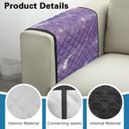 Lavender Daisy Glitter Print Arm Rest Cover for Sofa Dustproof Arm Covers for Recliner, Chair Anti-Scratch Couch Arm Cover for Pet Dog Cats Easy to Install - color: Lavender Daisy Glitter