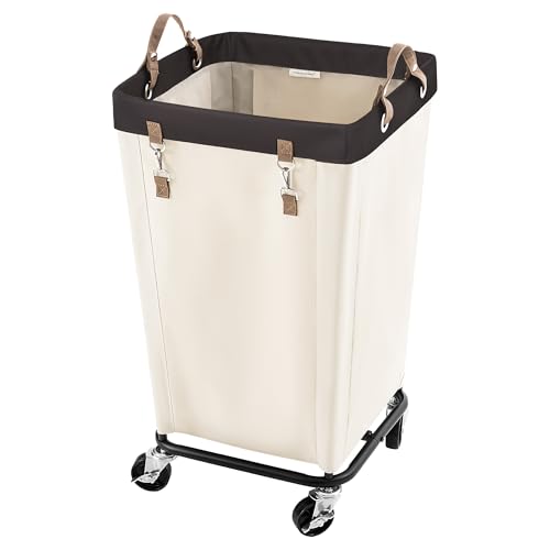 StorageWorks 110L Laundry Basket with Wheels, Large Rolling Hampers for Clothing Organizer, Dirty Clothes Basket for Hotel, Home, Closet, Dorm, Beige - color: Beige, size: 110L