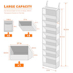 Ligereza 26 Pairs Over the Door Shoe Organizer, Heavy Duty Oversized Pocket Shoe Rack for Closet, Hanging Shoe Holder Fit All the Family's Sneakers, Boots, Heels, Satchel (Black)