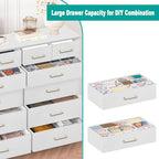 VASICAR Chest of Drawers for Bedroom with 12 Deep Drawers Tall Fabric Dresser, Storage Cabinet for Closet, Nursery, Bedside, Living Room, Entryway, Hallway (White) - color: White