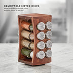 Kamenstein 16 Jar Hourglass Revolving Countertop Spice Rack with Spices Included, FREE Spice Refills for 5 years, Acacia with Stainless Steel Caps,Brown (Pack of 2) - size: 16-Jar (Pack of 2), style: Hourglass
