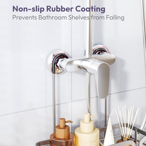 SWTYMIKI Shower Caddy Hanging Organizer - Over the Door Shower Caddy with Soap Holder, 11 Hooks, 2 Installation Ways, Stainless Steel Rustproof Bathroom Organizer, Sand Nickel - color: Sand Nickel
