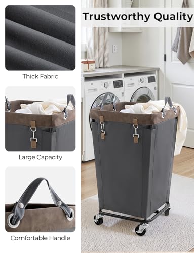 StorageWorks 160L Laundry Basket with Wheels, Large Rolling Hampers for Clothing Organizer, Dirty Clothes Basket for Hotel, Home, Closet, Dorm, Grey - color: Grey, size: 160L