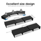 FITUEYES Dual Monitor Stand – 3 Shelf Computer Monitor Riser, Wood Desktop Stand with Adjustable Length and Angle, Desk Accessories, Office Supplies Medium Black,DT108001WB - color: Black