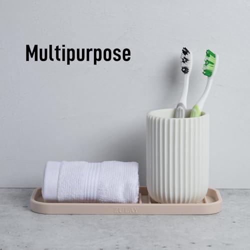 Zulay Kitchen (9x3.5) Silicone Sponge Holder for Kitchen Sink - Flexible Multipurpose Soap Tray - Sink Organizer for Kitchen, Bathroom, Makeup, Trinkets & More (Ivory) - color: Ivory, size: Medium (9x3.5)
