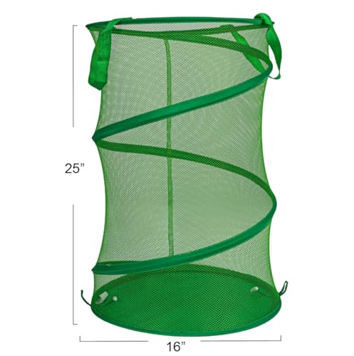 Household Essentials Pop-Up Mesh Laundry Hamper, Green - color: Green