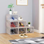 AWTATOS Shoe Storage Boxes, Thickened Shoe Storage Organizer with Clear Magnetic Door, Stackable Shoe Container with Lids, Collapsible Large Shoe Rack, Fit up to US Size 15, 6 Pack - size: 6 pack