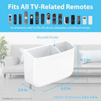 TotalMount Hole-Free Remote Holder – Eliminates Need to Drill Holes in Your Wall (Premium White Holder for 2 or 3 Remotes) - color: Standard White